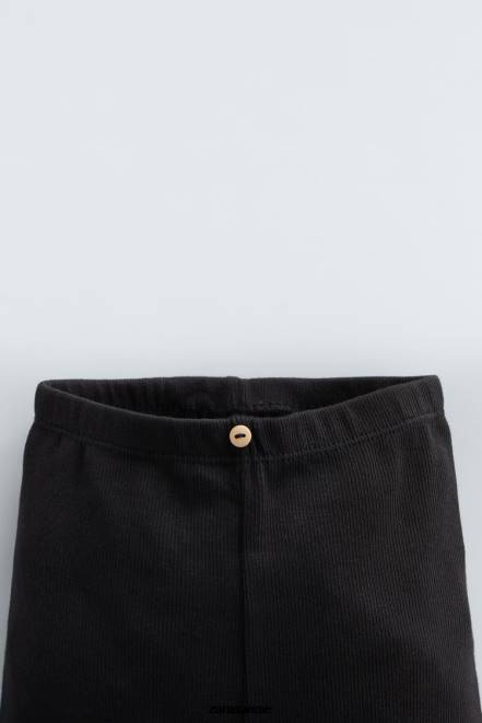 Zara vêtements P66V1626 enfants legging côtelé noir