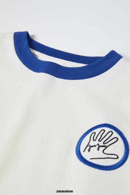 Zara vêtements P66V1514 enfants t-shirt java jacobs blanc d'huître