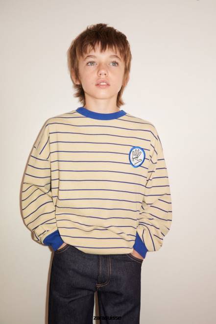 Zara vêtements P66V1515 enfants t-shirt java jacobs rayé