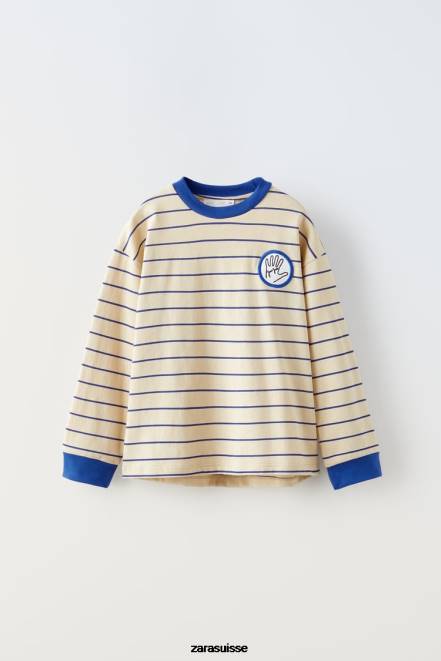 Zara vêtements P66V1515 enfants t-shirt java jacobs rayé