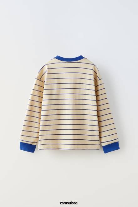 Zara vêtements P66V1515 enfants t-shirt java jacobs rayé