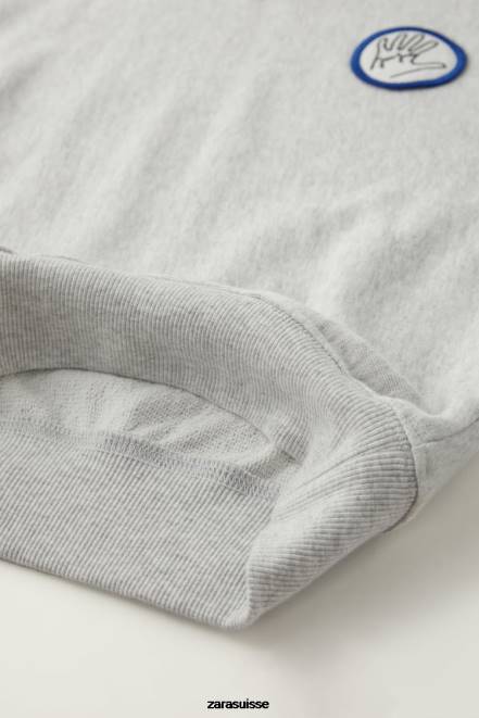 Zara vêtements P66V1516 enfants sweat-shirt java jacobs marnes grises