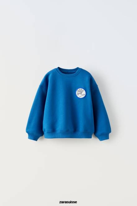 Zara vêtements P66V1520 enfants sweat-shirt java jacobs cobalt