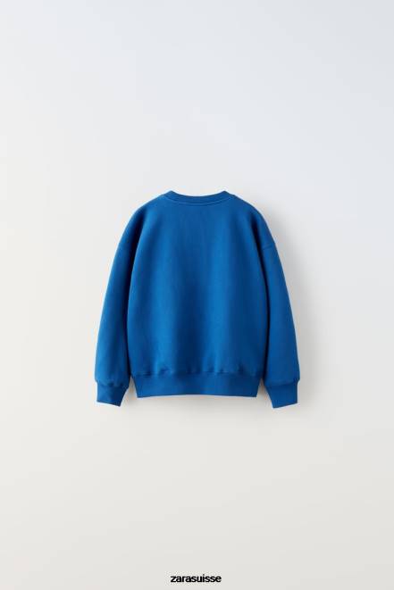 Zara vêtements P66V1520 enfants sweat-shirt java jacobs cobalt