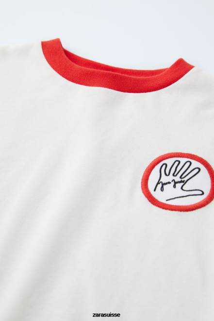 Zara vêtements P66V1522 enfants t-shirt java jacobs rouge