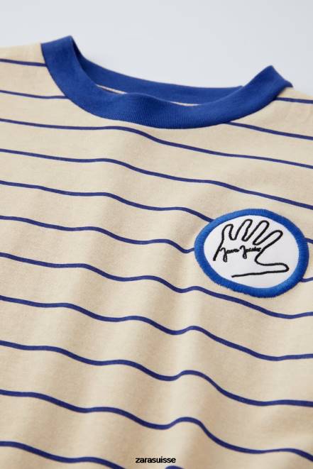 Zara vêtements P66V1523 enfants t-shirt java jacobs beige