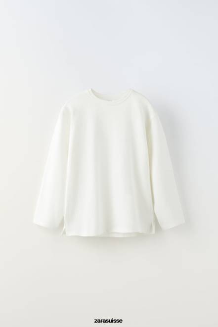Zara vêtements P66V1526 enfants t-shirt simple blanc