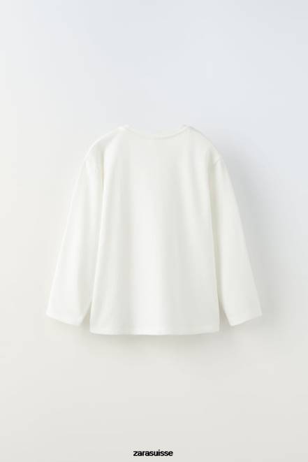 Zara vêtements P66V1526 enfants t-shirt simple blanc