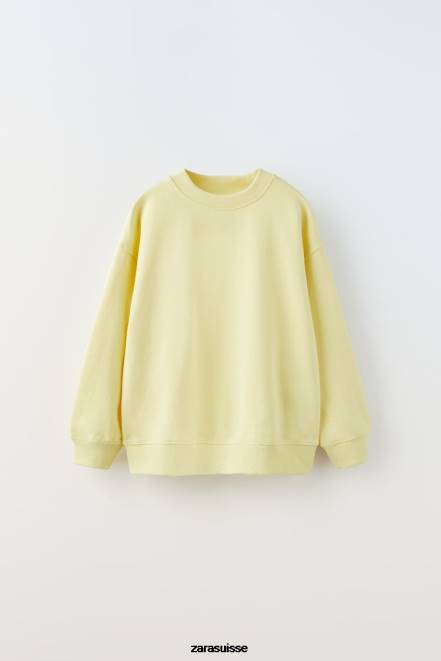 Zara vêtements P66V1528 enfants sweat basique jaune
