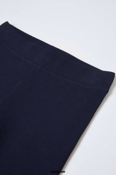 Zara vêtements P66V1535 enfants short de vélo basique bleu marine