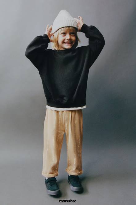 Zara vêtements P66V1554 enfants sweat-shirt en morceaux noir