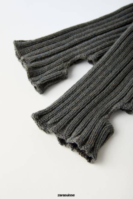 Zara accessoires P66V1511 femmes jambières en tricot gris anthracite