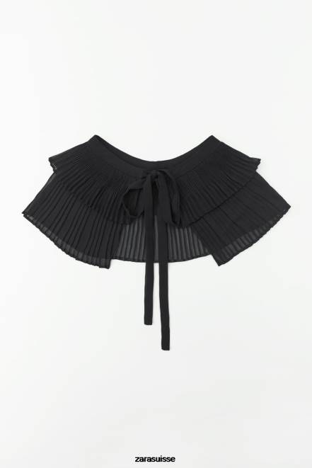 Zara accessoires P66V758 femmes col double plissé noir