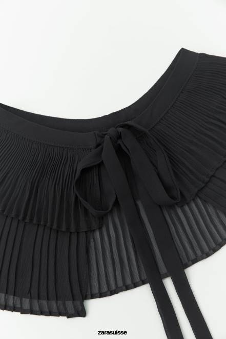 Zara accessoires P66V758 femmes col double plissé noir
