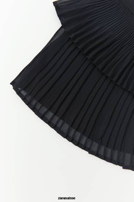 Zara accessoires P66V758 femmes col double plissé noir