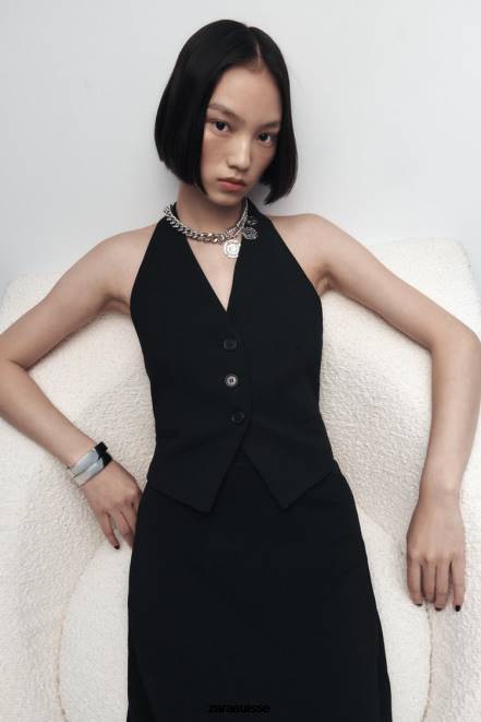 Zara accessoires P66V764 femmes collier à maillons de pièces de monnaie argent