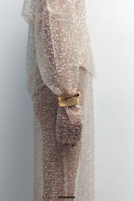 Zara accessoires P66V766 femmes pack de bracelets rigides doré