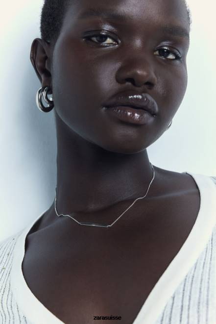 Zara accessoires P66V939 femmes paquet de boucles d'oreilles créoles argent