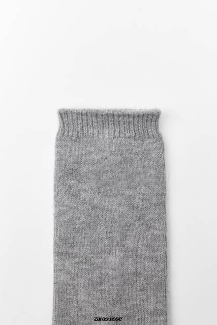 Zara accessoires P66V760 femmes chaussettes basses unies marnes grises