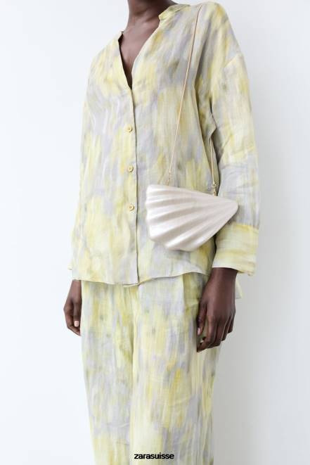 Zara accessoires P66V755 femmes sac boîte à fausses perles blanc