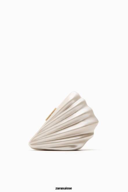 Zara accessoires P66V755 femmes sac boîte à fausses perles blanc
