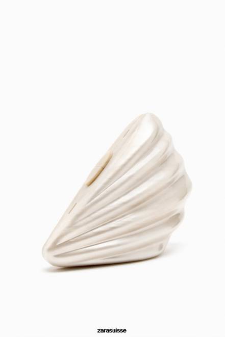 Zara accessoires P66V755 femmes sac boîte à fausses perles blanc