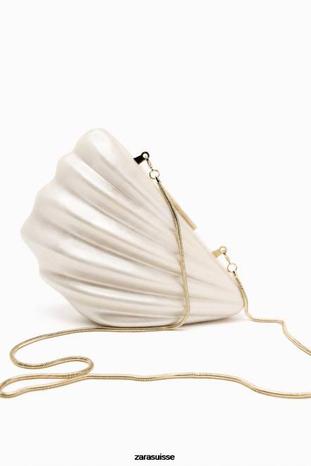 Zara accessoires P66V755 femmes sac boîte à fausses perles blanc