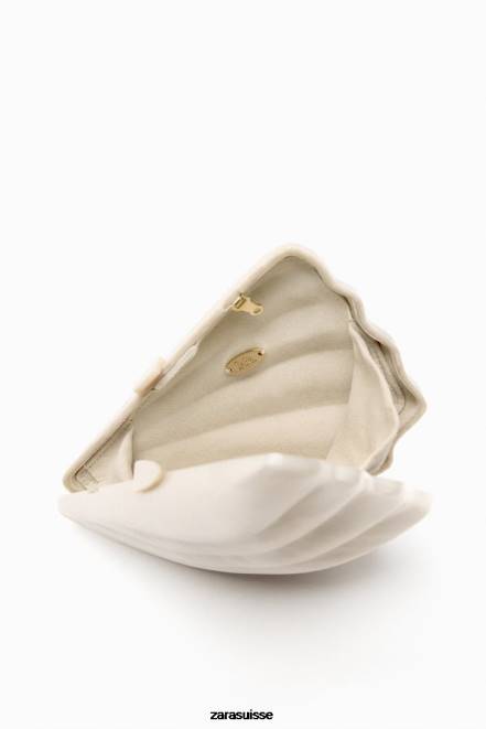 Zara accessoires P66V755 femmes sac boîte à fausses perles blanc
