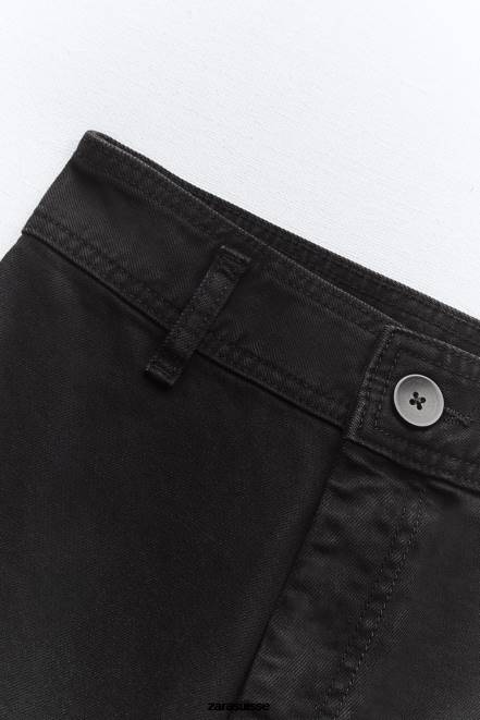 Zara vêtements P66V515 femmes jean droit taille haute zw marine noir