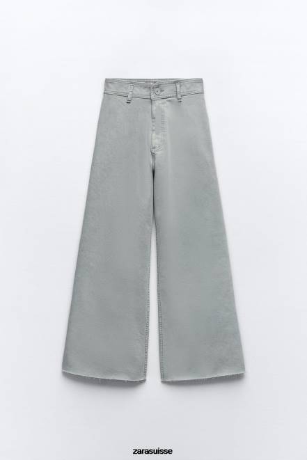 Zara vêtements P66V516 femmes zw le jean évasé dreed gris