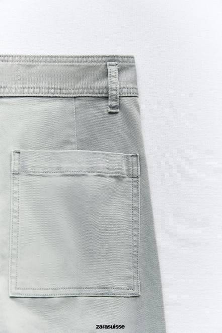 Zara vêtements P66V516 femmes zw le jean évasé dreed gris
