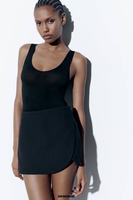 Zara vêtements P66V544 femmes jupe-short noir