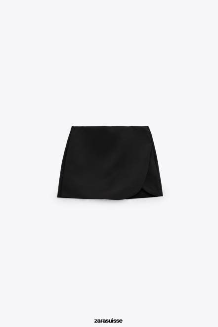 Zara vêtements P66V544 femmes jupe-short noir