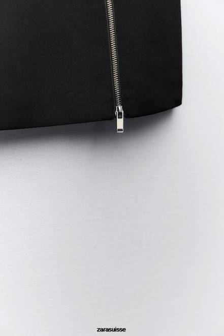 Zara vêtements P66V550 femmes jupe-short zippée noir