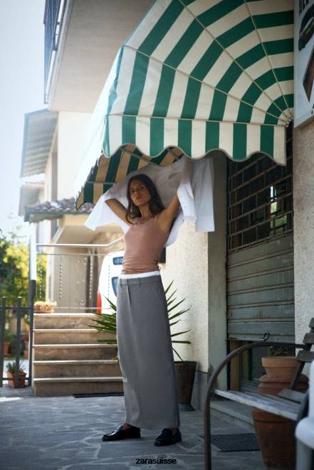 Zara vêtements P66V630 femmes jupe boxer mixte gris