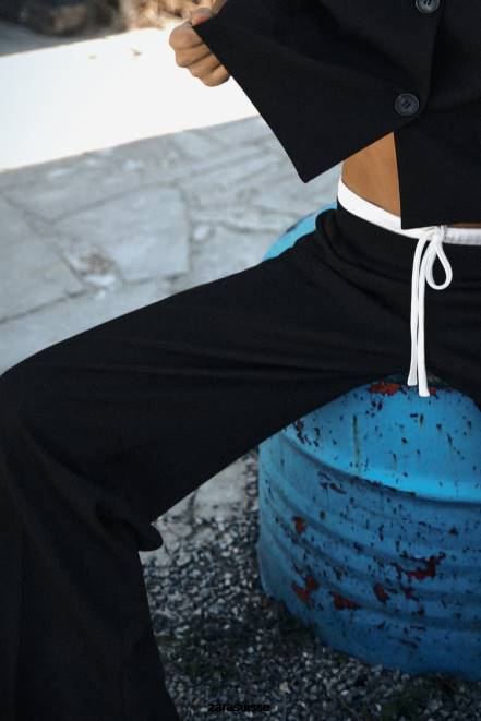 Zara vêtements P66V486 femmes pantalon boxer combiné noir