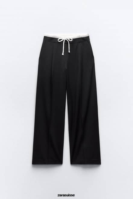 Zara vêtements P66V486 femmes pantalon boxer combiné noir