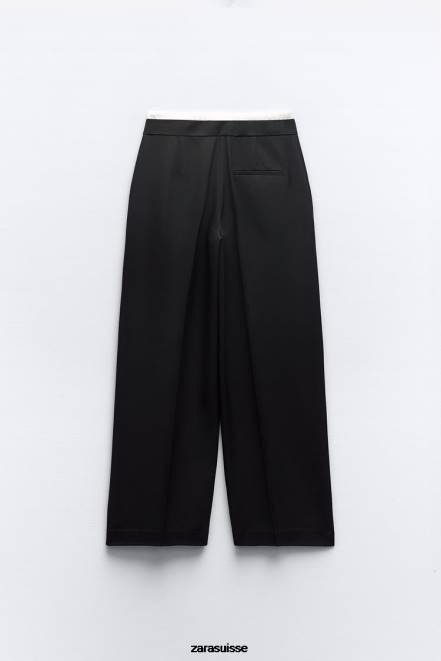 Zara vêtements P66V486 femmes pantalon boxer combiné noir