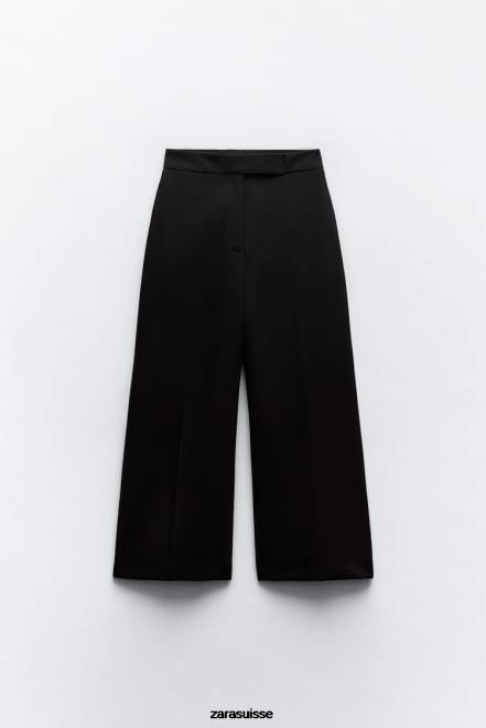 Zara vêtements P66V870 femmes jupe-culotte taille haute noir