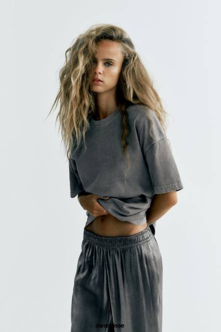 Zara vêtements P66V938 femmes pantalon en aluminium argent