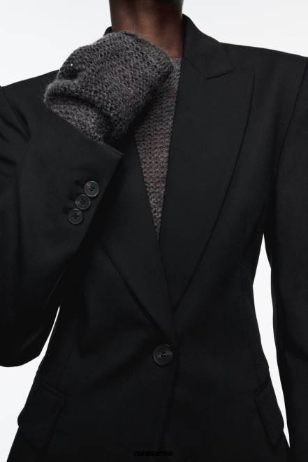 Zara vêtements P66V144 femmes blazer ajusté à coutures noir