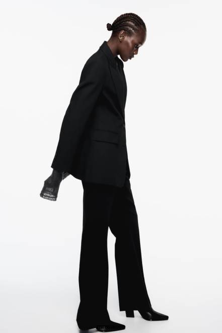 Zara vêtements P66V144 femmes blazer ajusté à coutures noir