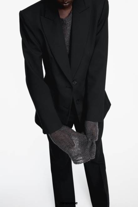 Zara vêtements P66V144 femmes blazer ajusté à coutures noir