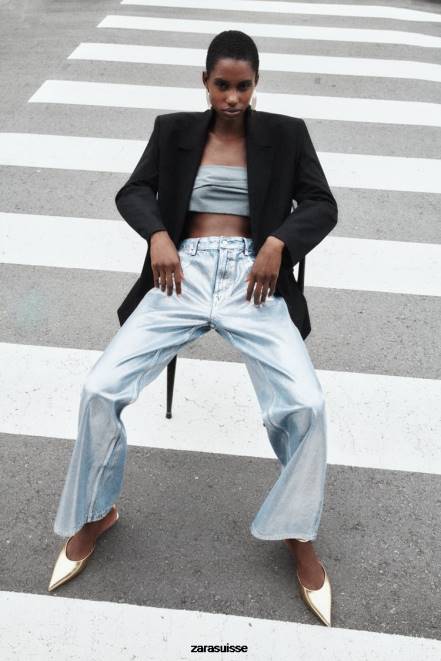 Zara vêtements P66V159 femmes blazer coupe droite noir