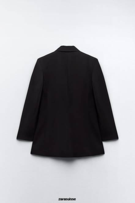 Zara vêtements P66V159 femmes blazer coupe droite noir