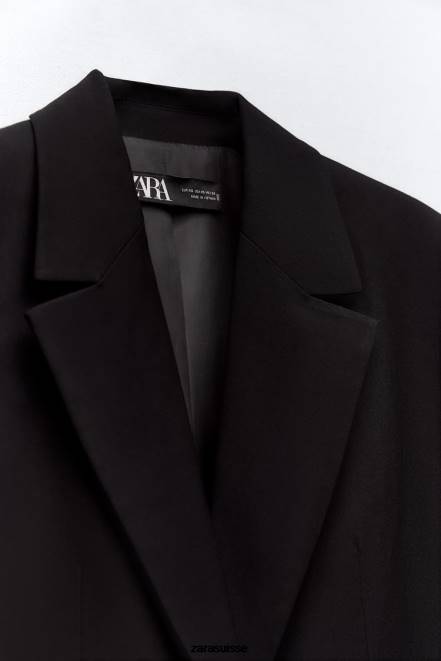 Zara vêtements P66V159 femmes blazer coupe droite noir