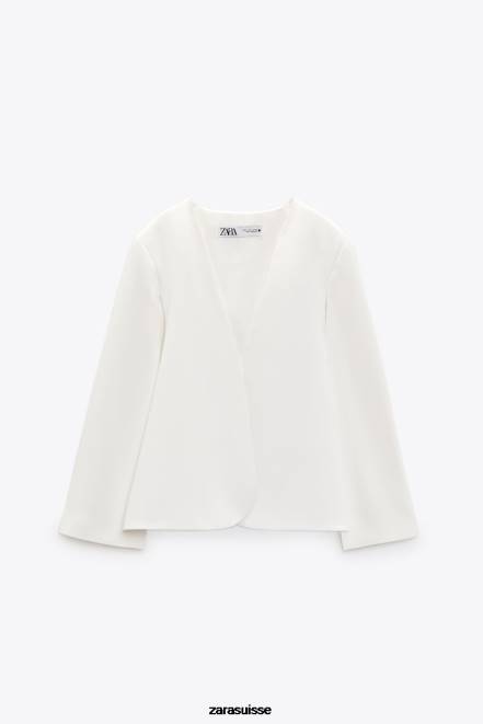 Zara vêtements P66V165 femmes blazer cape écru