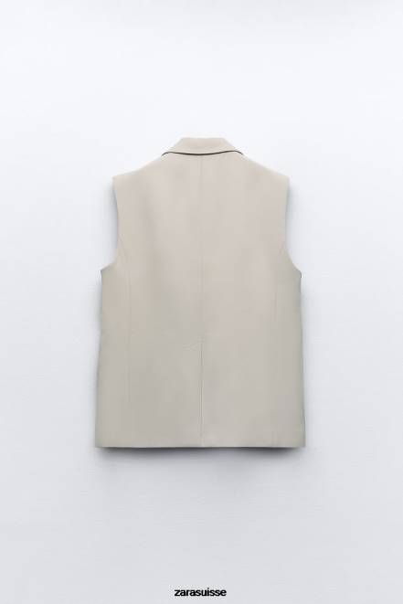 Zara vêtements P66V187 femmes gilet portefeuille sable
