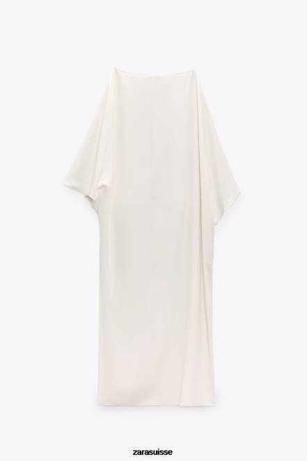 Zara vêtements P66V301 femmes blouse cape asymétrique écru