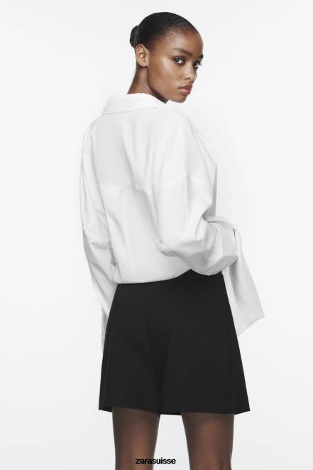 Zara vêtements P66V338 femmes chemise en popeline blanc
